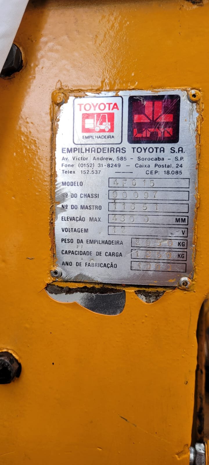 Empilhadeira Combustão - Toyota - 4FG15