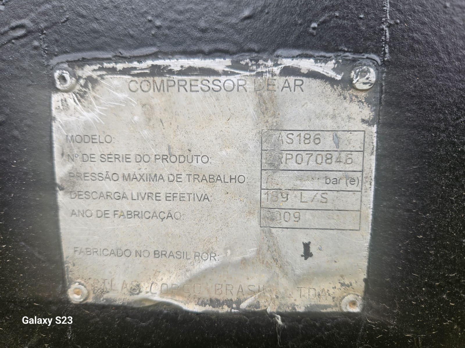 Compressor de Ar Portátil - Atlas Copco - XAS 186