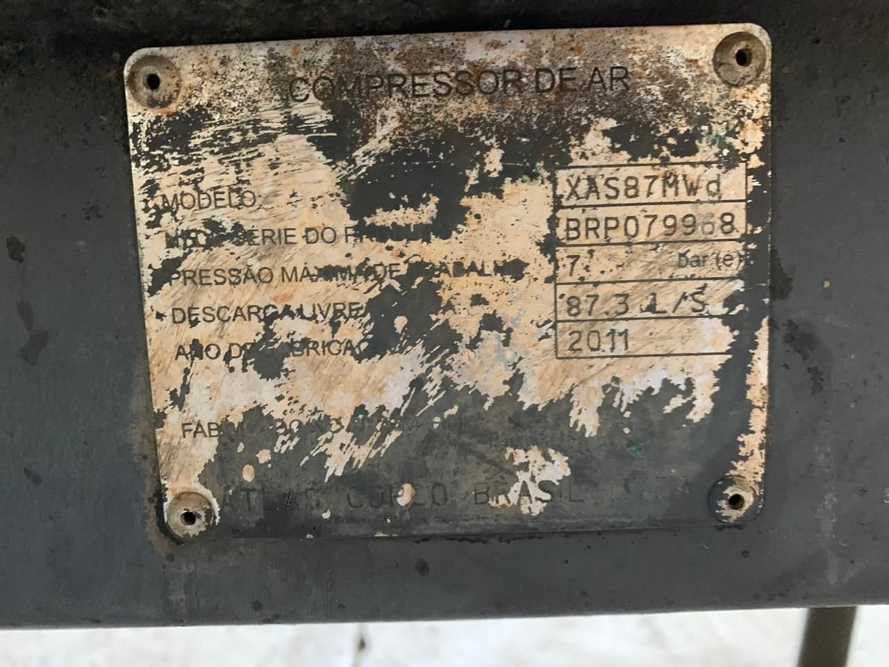 Compressor de Ar Portátil - Atlas Copco - XAS87