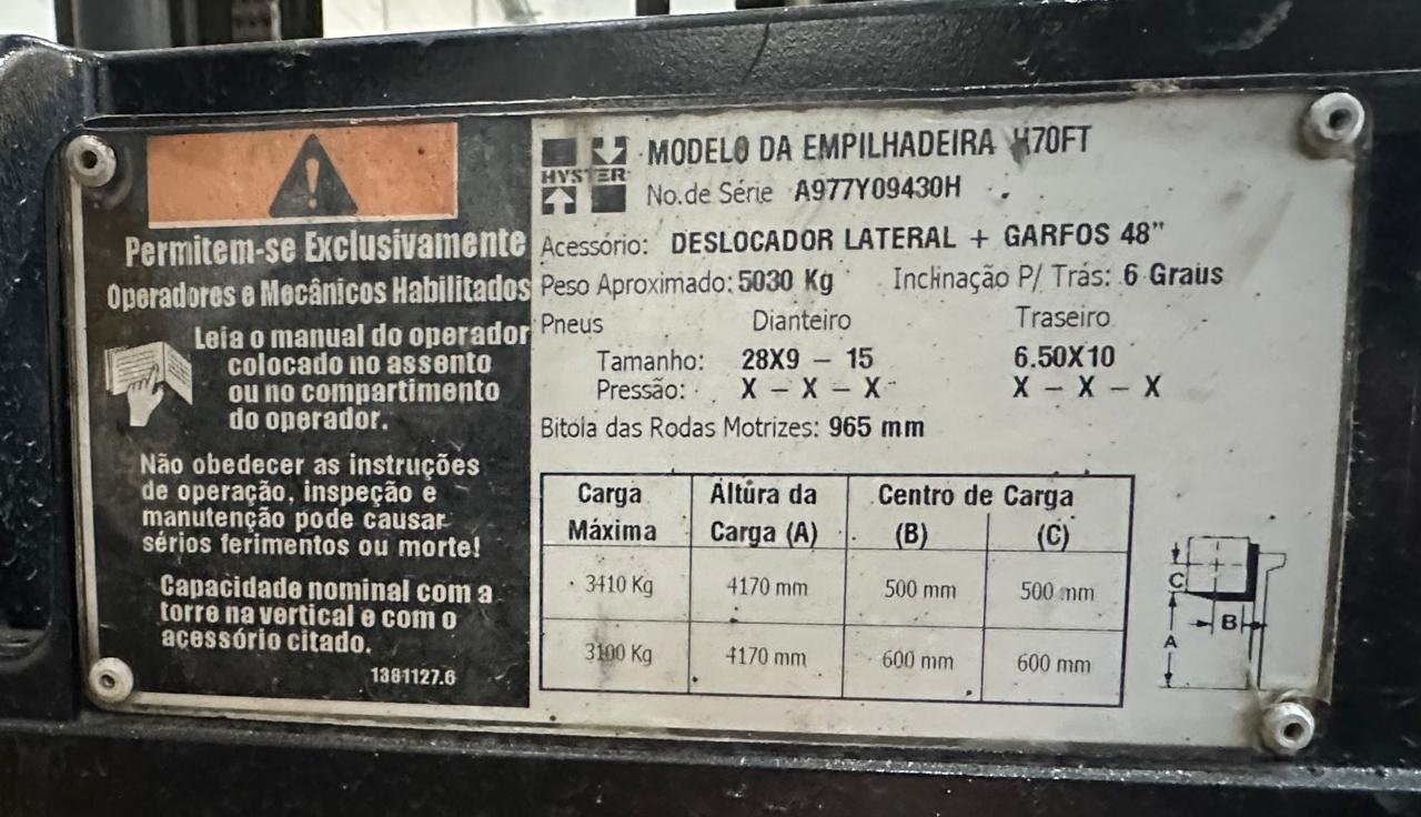 Empilhadeira Combustão - Hyster - H70FT