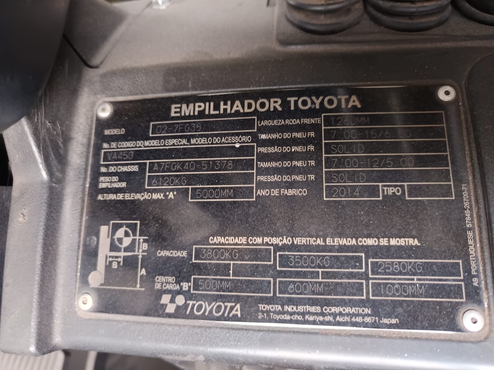 Empilhadeira Combustão - Toyota - 7FG35