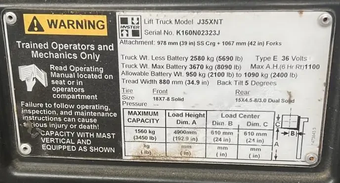 Empilhadeira Contrabalanceada - Hyster - J35XNT