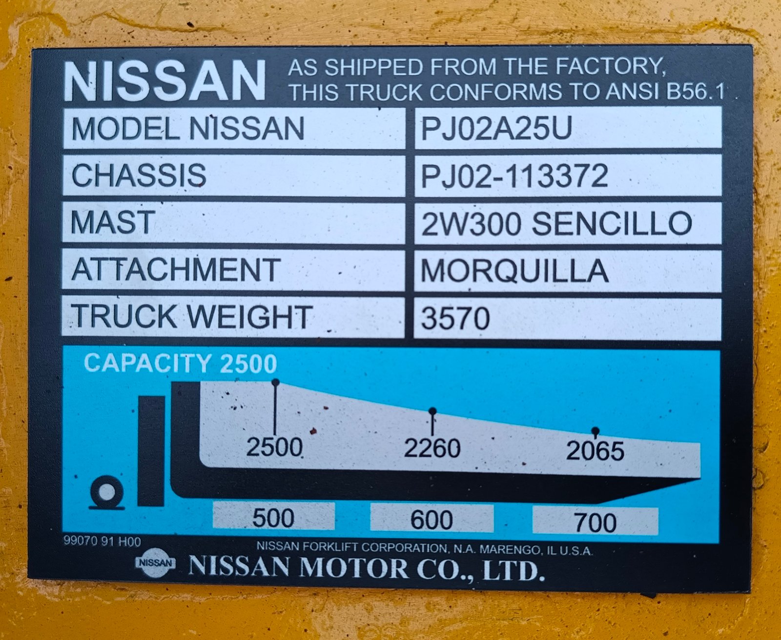 Empilhadeira Combustão - Nissan - PJ02A25U